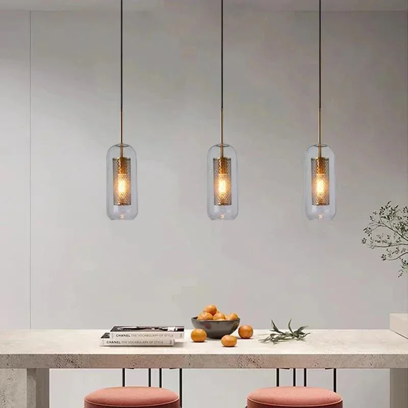 Латунный подвесной светильник в стиле лофт стеклянный кухонный остров для