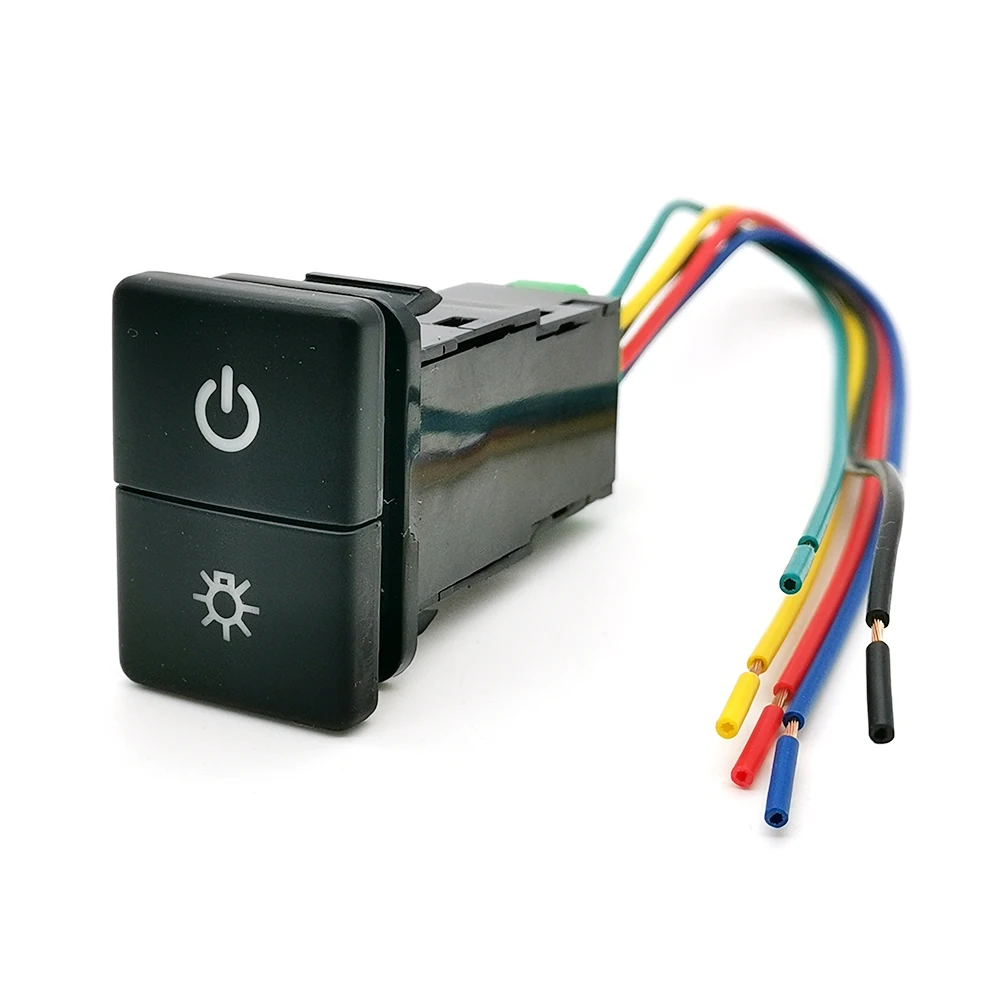 1 шт. двойной переключатель включения и выключения гаража, радар, кнопка DRL, переключатель топливного бака багажника для Toyota Camry Corolla Prius PRADO 2010-2016