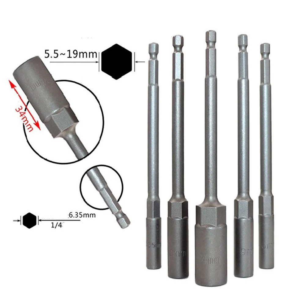 

1PC 150mm Hexagon Nut Driver Drill Bit Adapter Socket Wrench Extension Sleeve For Electric Screwdriver Handle Manual Tools