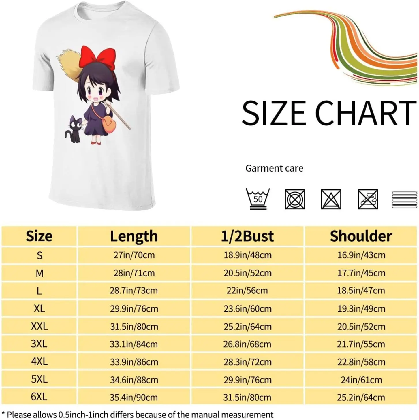 Мужские футболки для Kiki cat Delivery классическая одежда с коротким рукавом