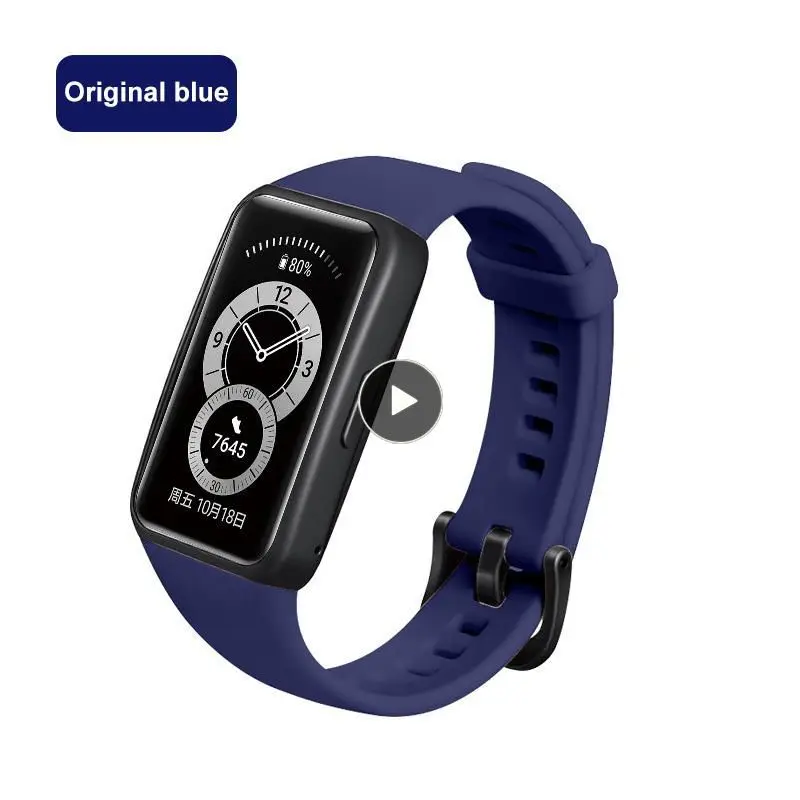 

Silicone Watchband Monochrome Bracelet Strap Smart Accessories Soft Watch Strap For Huawei Sports Band 6 Fashion