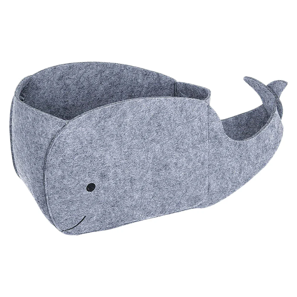 

Felt Storage Bag Simple Basket Bath Toy Cartoon Sundry Pouch Whale Shape Drawer Organizer Makeup Practical