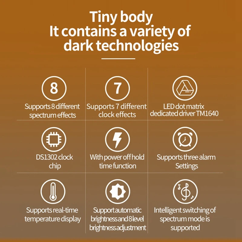 Светодиодный дисплей музыкального спектра DIY Kit 16X32 ритм световые часы 8 видов