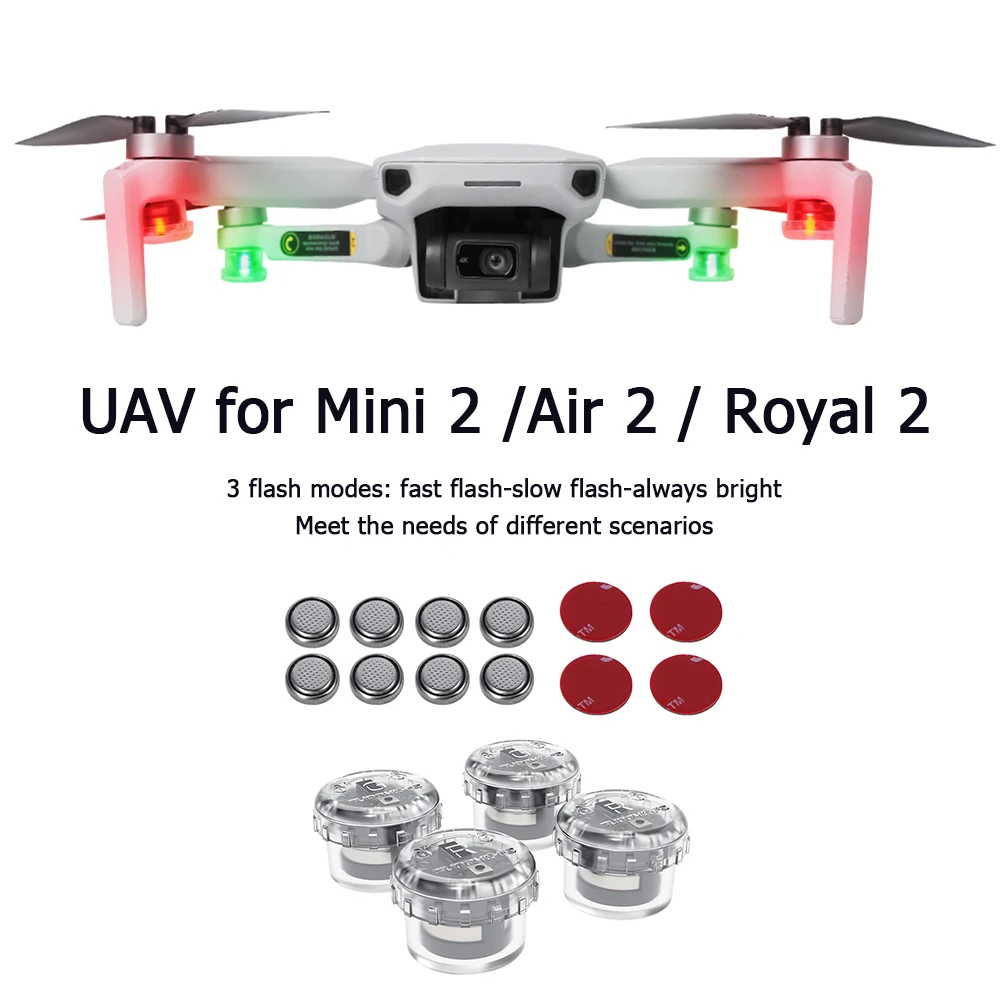 

Стробоскопическая Лампа для дрона 4x, ночсветильник для DJI Mavic Air 2/Phantom 4 Pro, аксессуары для ночной безопасности, вспышка для дрона