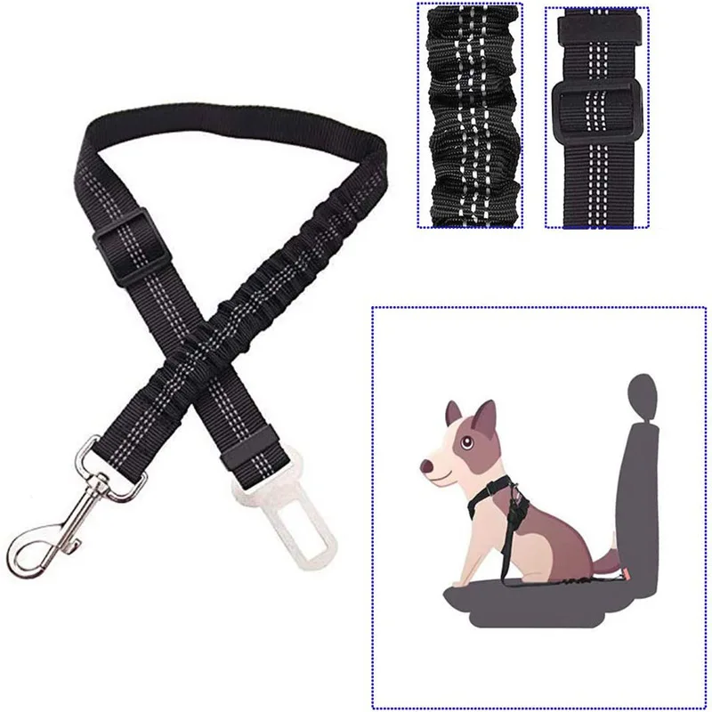 

Pet Supplies Car Seat Belt Dog Seat Belt Dog Leash Vehicle Belt Adjustable Cushioning Elastic Reflective Safety Rope For Dog Cat