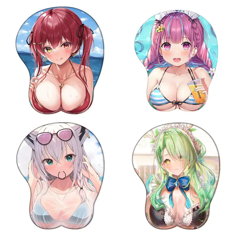 

Virtual Youtuber Hololive Swimwear Beauty Gaming Cute Anime 3D Gamer Kawaii Sexy Oppai Mousepad Silica Gel Wrist Rest Mouse Pad