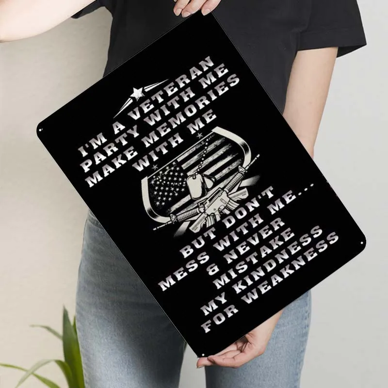 Гордиться тем что вы Ветеран Ржавый металлический знак Постер из США винтажный