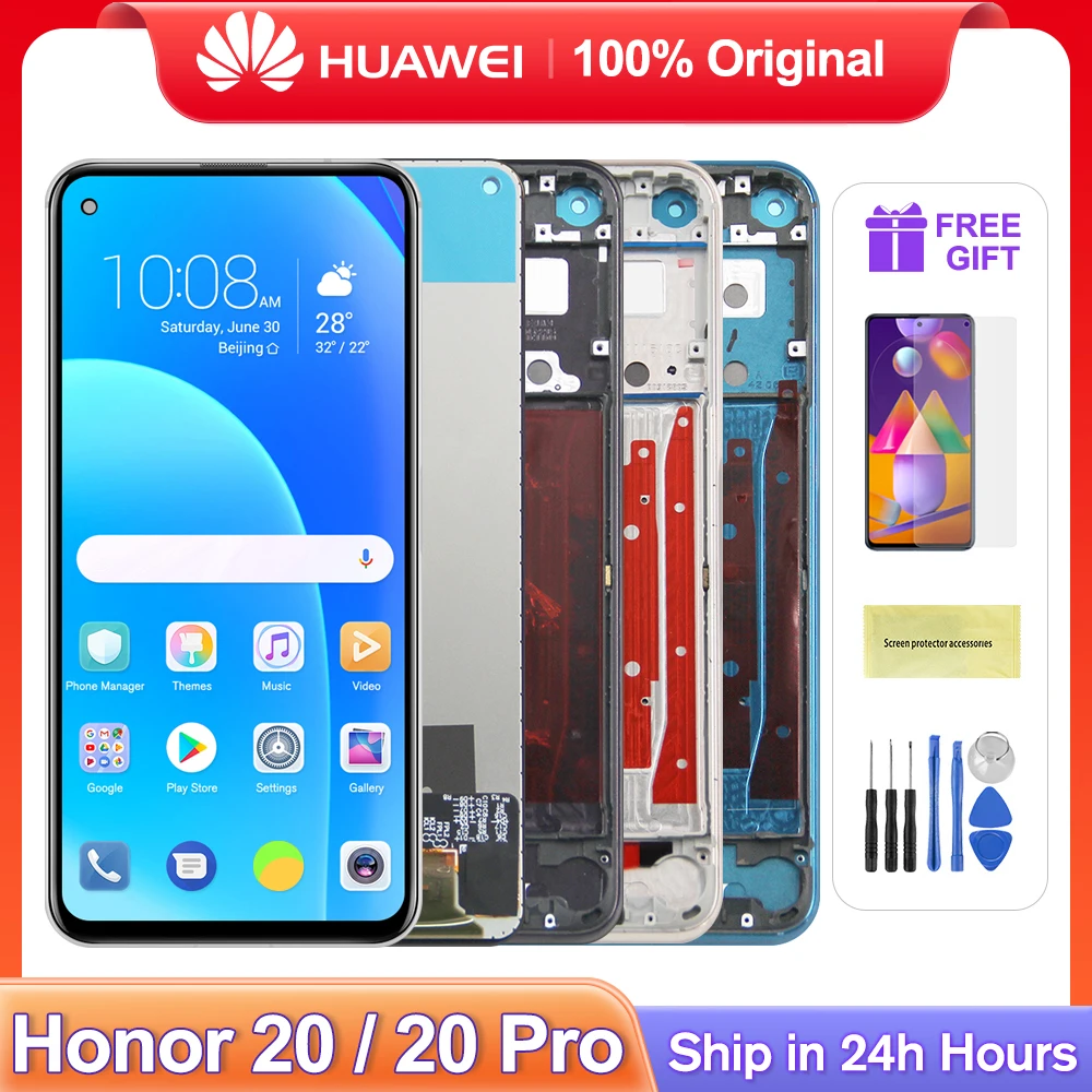 

ЖК-дисплей 6,26 ''для Huawei Honor 20 / 20 Pro, сенсорный экран с дигитайзером в сборе, сменные детали для Nova 5T, ЖК-экран, оригинал