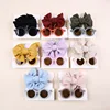 2Pcs/Set Children Baby Headband For Girls Elastic Knit With Sunglasses Newborn Turban Soft Kids Bow Headwear Hair Accessories 2