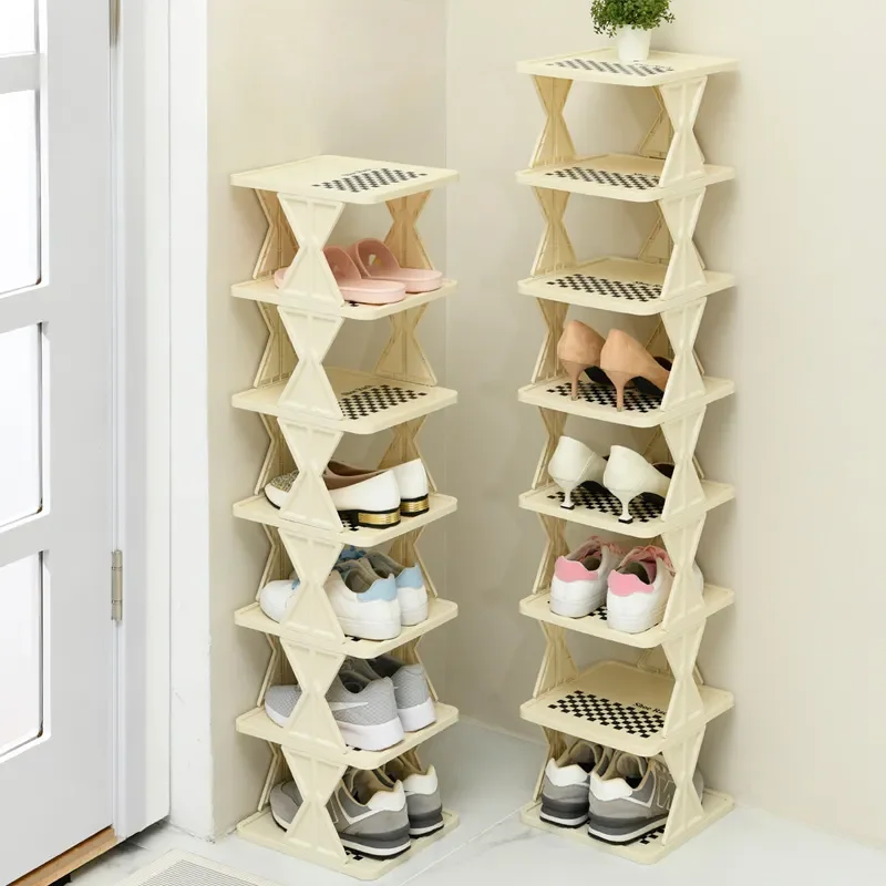 

Home door stitched shoe rack Shoe cabinet multi-layer dust storage shoe rack shoe organizer and storage
