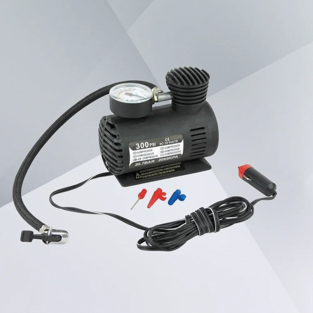 

DC 12V 100W Air Compressor Pump Portable Electric Tire Inflator with Pressure Gauge (Black)