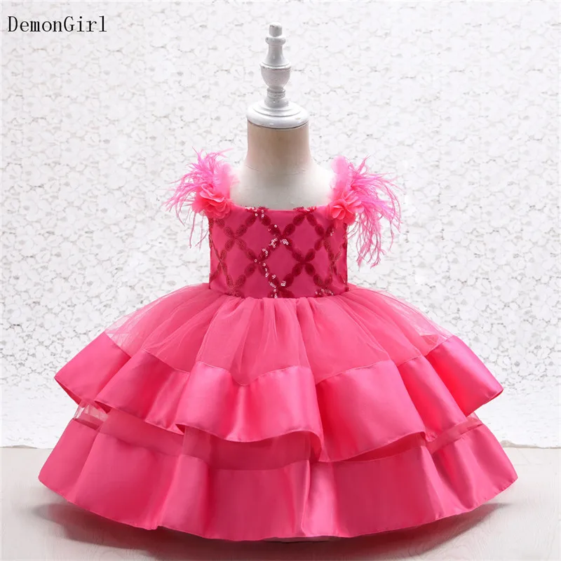 

Нарядное платье-пачка для маленьких девочек, платья для девочек с цветами на день рождения, детская одежда на 6 м, 9 м, 12 м, 24 м, детский фатинов...