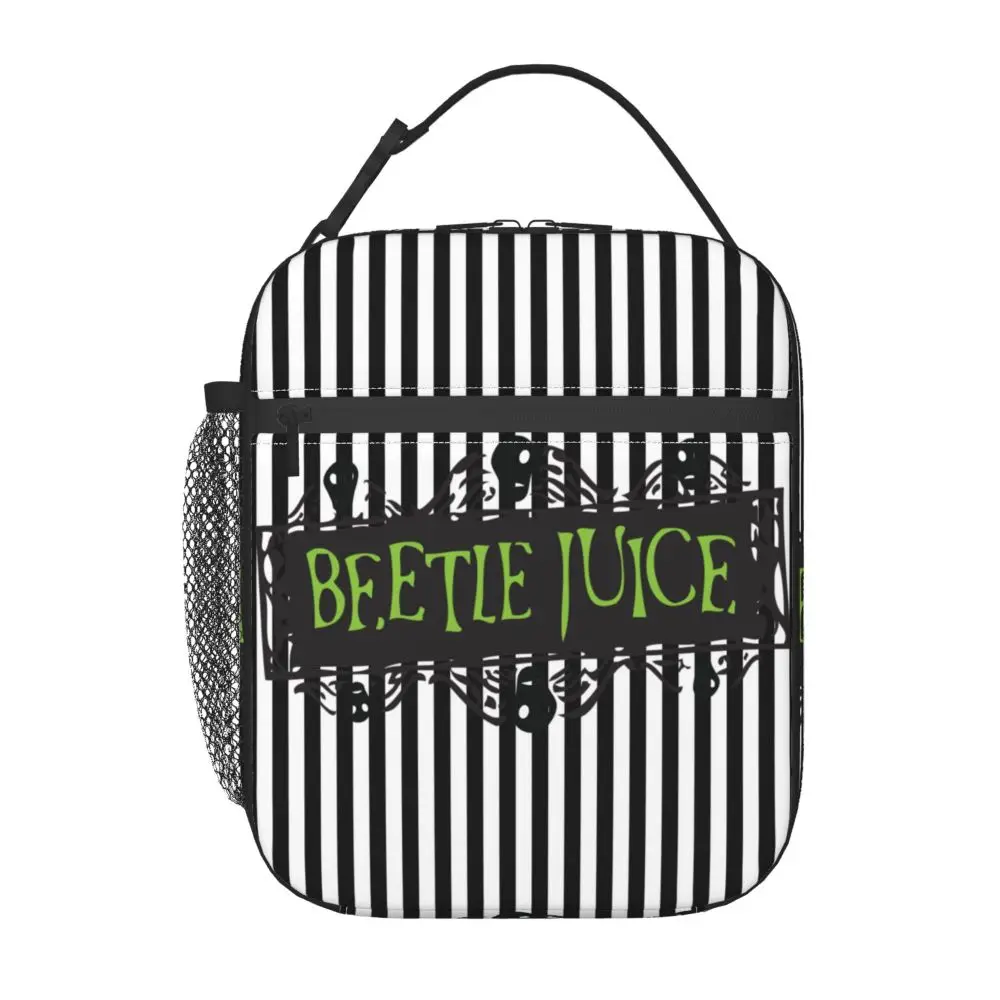 

Изолированные сумки для обедов Тим Бертон из фильма «ужасы» от Beetlejuice для женщин, портативный охладитель, термальная коробка бэнто для детей, школьников