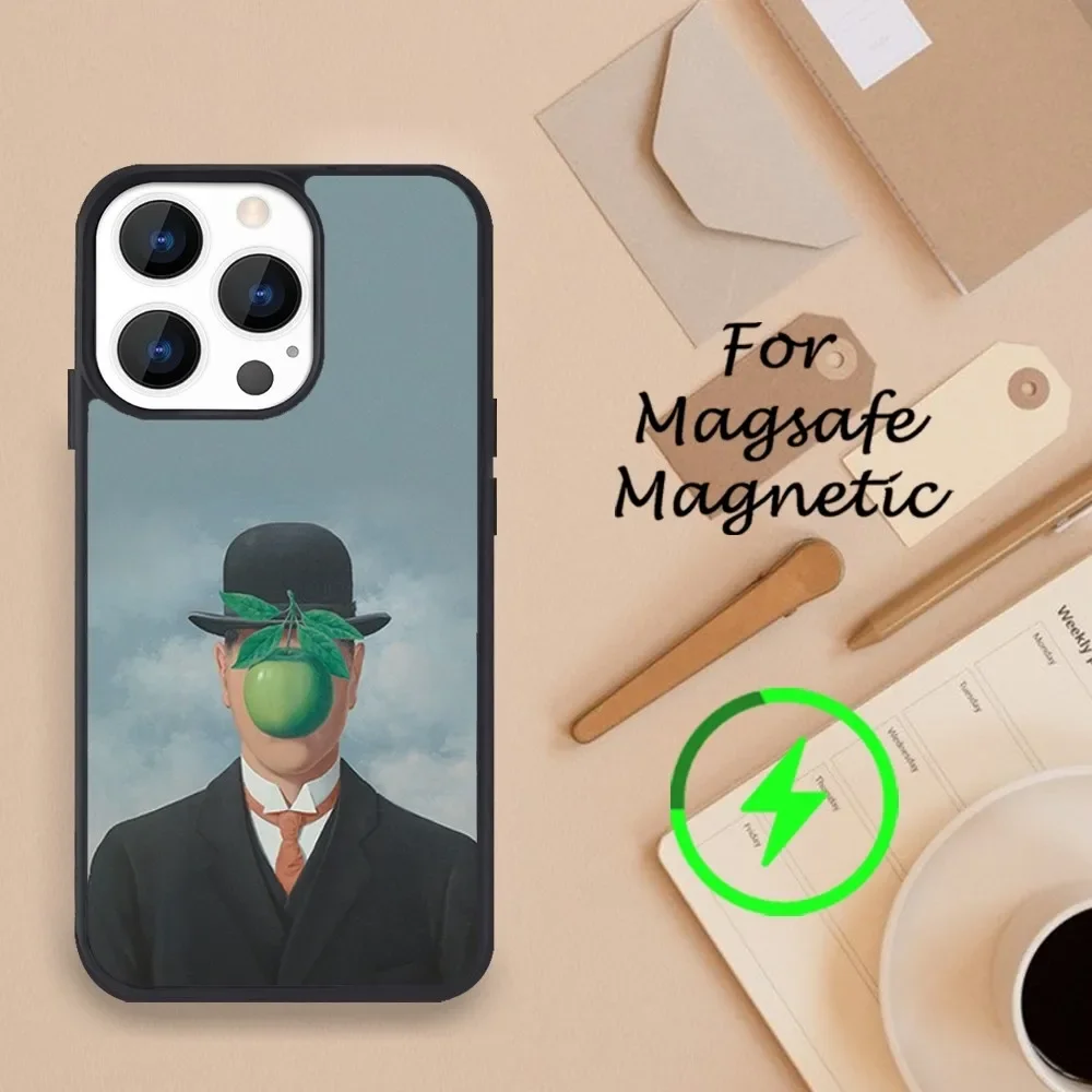 Магнитный чехол R-Rene Magritte для iPhone 11 12 13 14 15 Pro Max Plus Mini X Magsafe