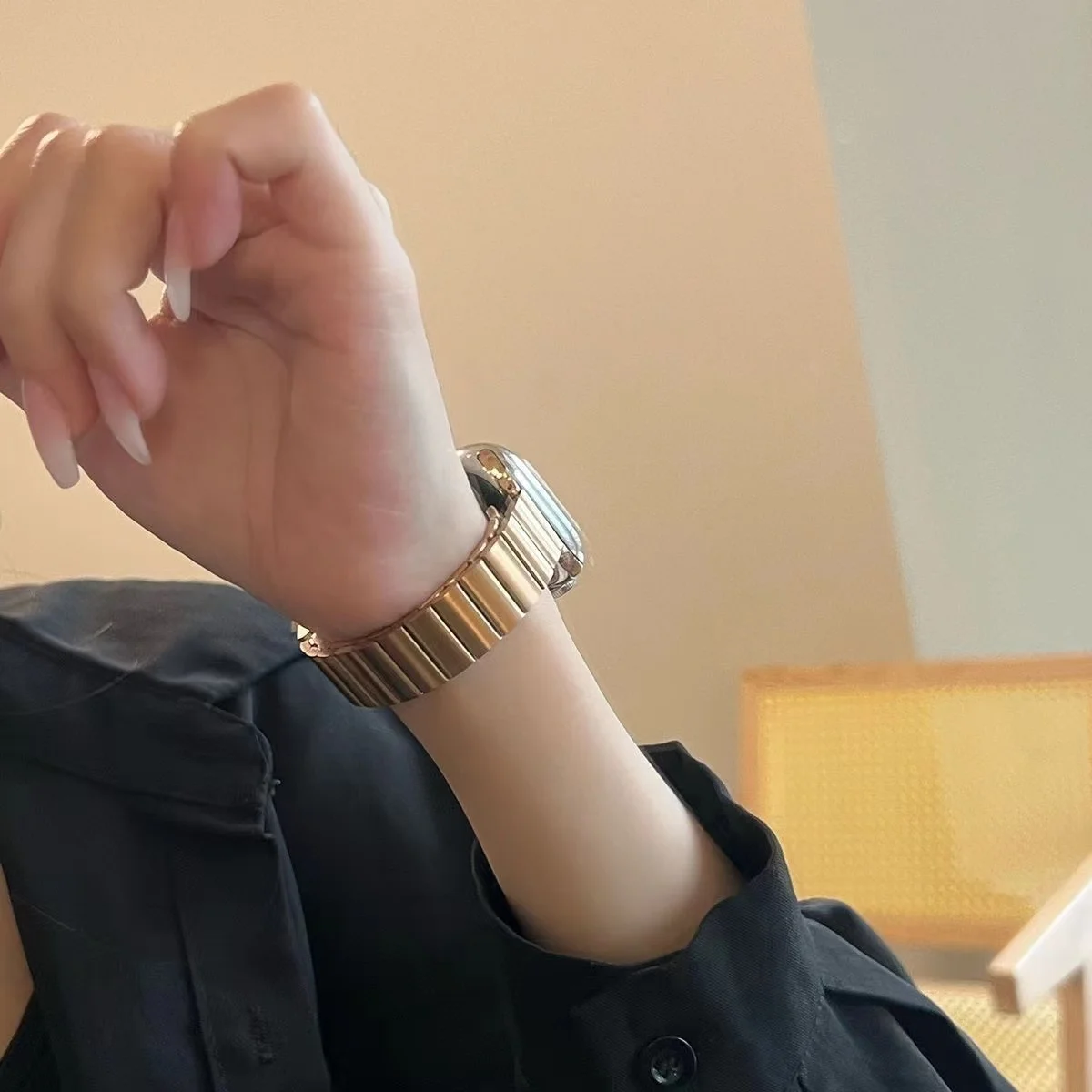 Women Slim Metal Link Strap For Apple Watch Band Ultra 8 7 6 SE 5 4 3 Bracelet For iWatch Series 41mm 45mm 40/44mm 38/42mm 49mm