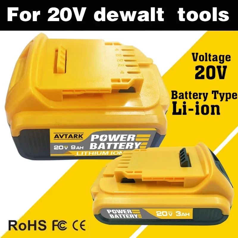 Аккумулятор для электроинструмента DeWalt DCD800 DCB184 DCB181 DCB182 DCB200 DCG405 20 в 9A 18