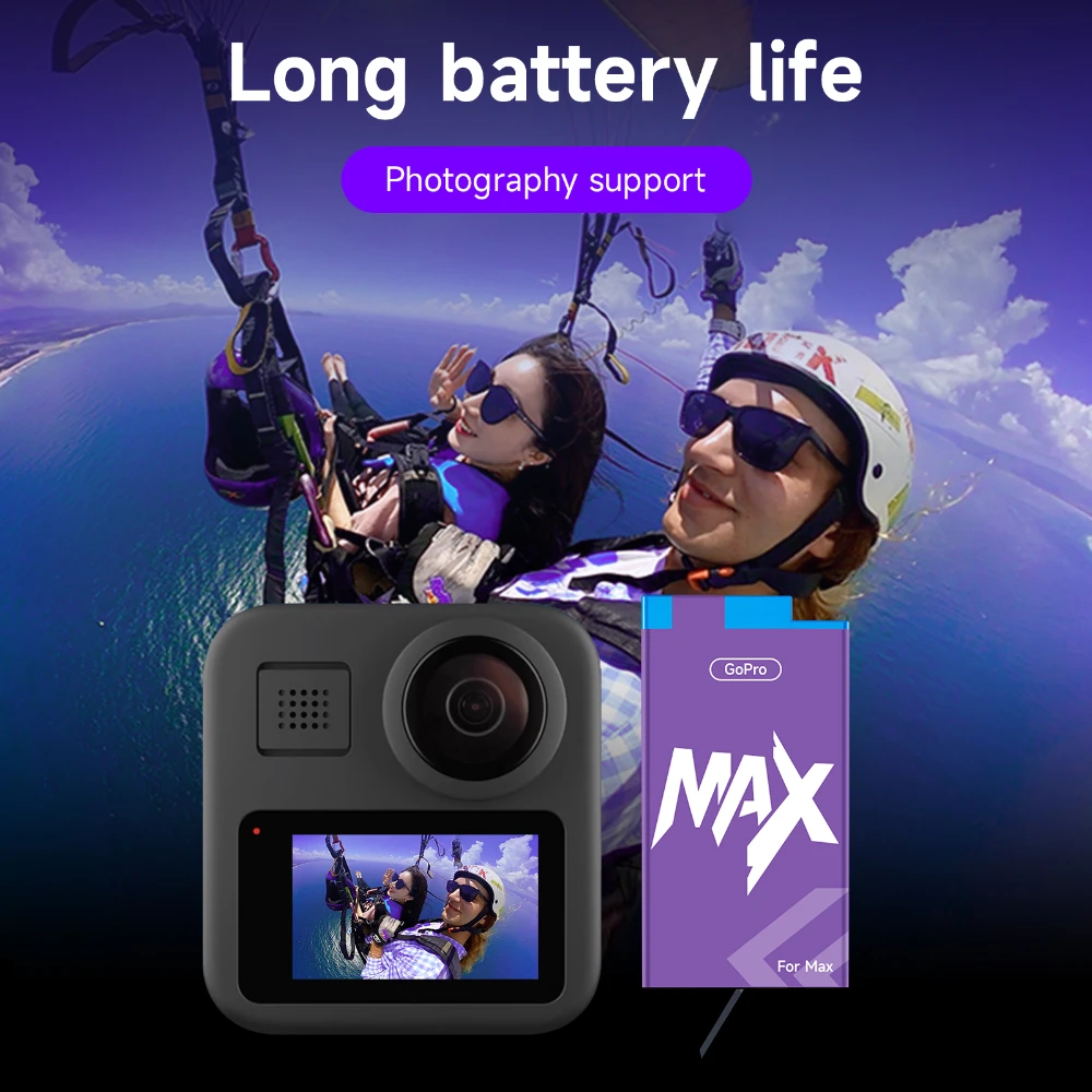 PALO 1860 мАч аккумулятор для камеры Gopro Max gopro аккумуляторная батарея 360 аккумуляторы