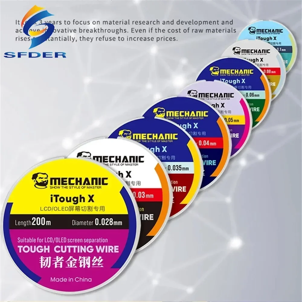 Прочный Алмазный провод MECHANIC 0 028/0 03/0 035/0 04/0 05/0 06 мм 08 м длинный инструмент для