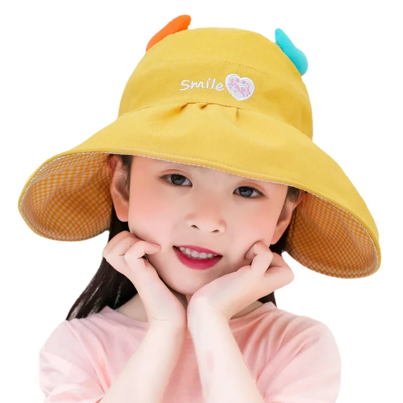 

New Baby Hats Summer baby Panama sun cap Smile Love Heart Kids Hats for Girls kids Cap Beach Travel sun Hat Top Empty Caps