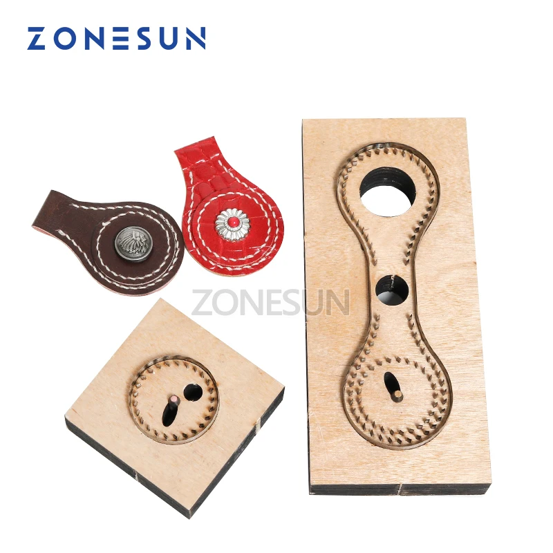 

ZONESUN R102 Customized leather cutting die shape key ring fob holder punch PVC/EVA sheet cutter DIY laser knife die classical