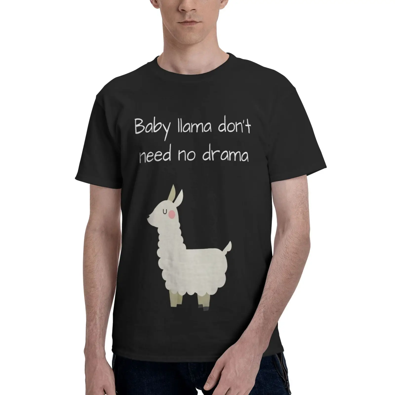 

Boys Lama Don'T Need No Drama Men T-Shirt Oversize T-Shirt Men's Shirt Men Clothing T-Shirts T Shirt For Men Oversize T-Shirts