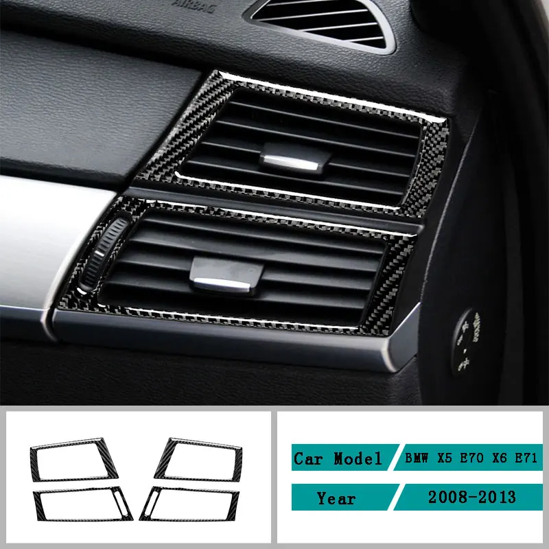 

Carbon Fiber Car Accessories Interior Side Air Vent Outlet Decoration Decals Cover Trim Stickers For BMW X5 E70 X6 E71 2008-2013