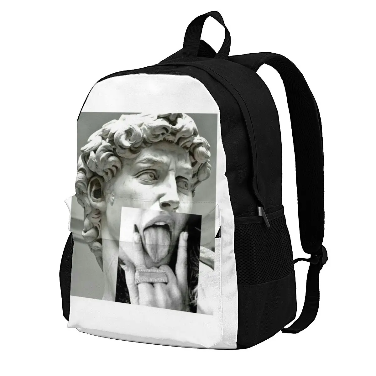 

Michelangelo David Tongue Backpacks Statue Female Big Cute Backpack Polyester Travel Bags