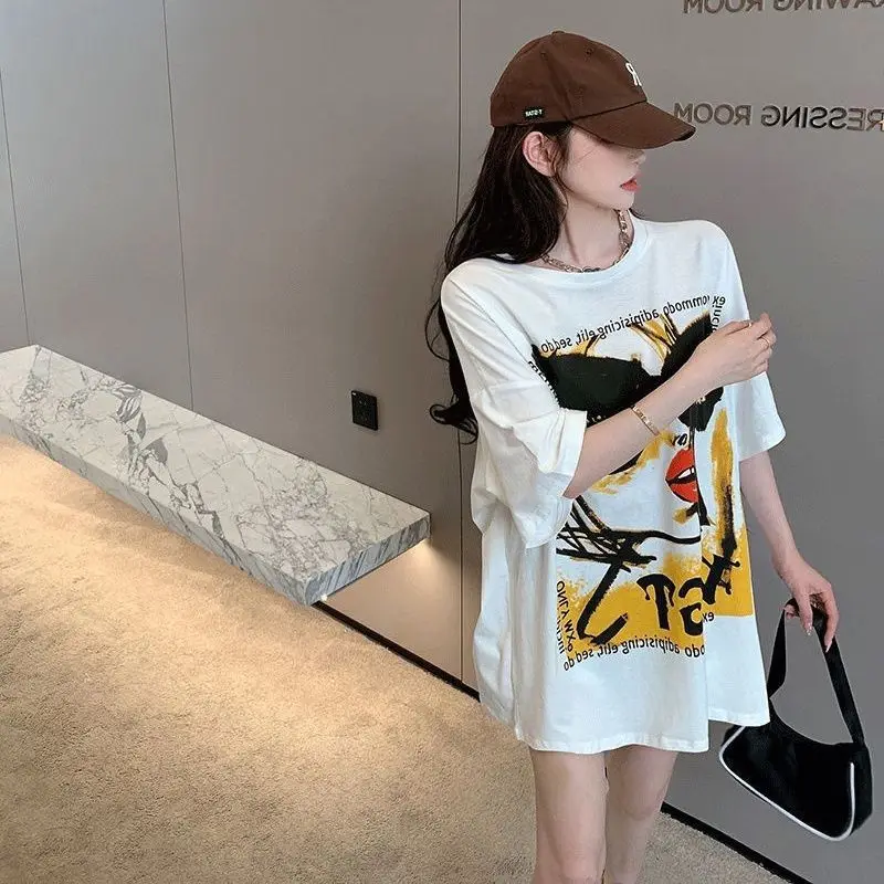 Футболка из 100% хлопка женская трендовая модная футболка с бисером корейские топы