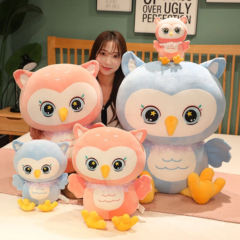 

New Design 25-70cm Kawaii Creative Cartoon Owl Plush Doll Soft Stuffed Hugging Pillow Pacify Toy Comfortable Gift For Kids Girls