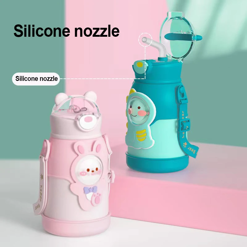 

Water Bottle 316 Stainless Steel Leak-proof Thermos Mug With Straw Kawaii Thermos Cup Drinkware New Insulated Cup Coffee Mug Hot