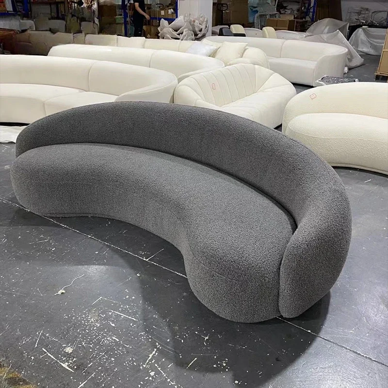 Лобби круглый 2-местный диван Тедди дизайн медведь ткань темно-серый гостиная
