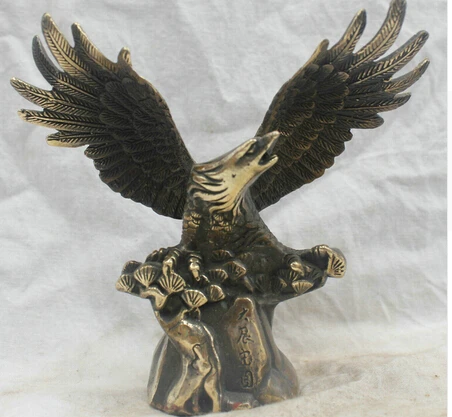 

Art Bronze Decoration Crafts Brass Chinese China Folk Culture Handmade Brass Bronze Statue Lucky Eagle Sculpture