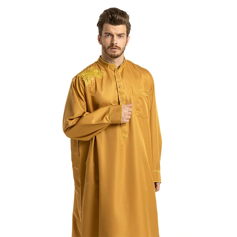 2022 Hot Sale Fashion Muslim Men'S Clothing Dubai Abaya Islamic Costume Moroccan Caftan Комплекты Для Мусульман عباءات Cm264