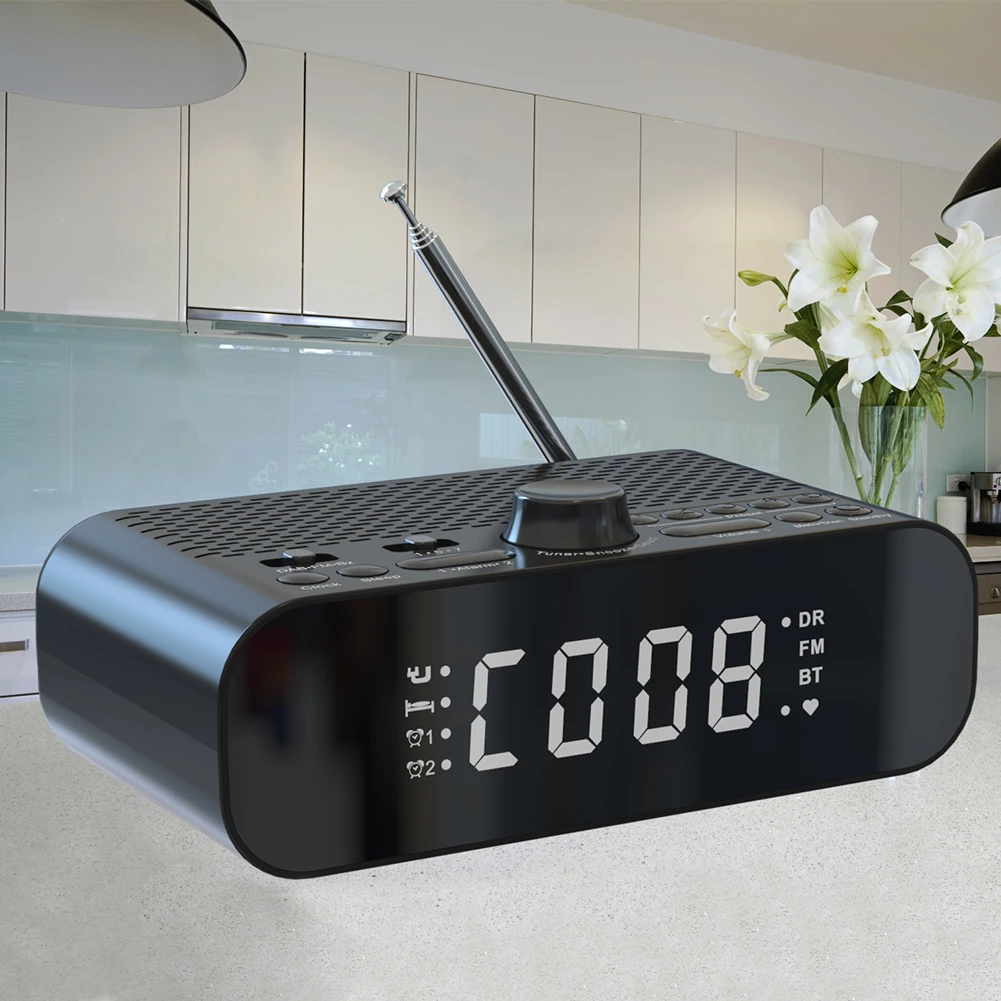 Портативное DAB FM-радио BT цифровое радио светодиодный дисплей на батарейках