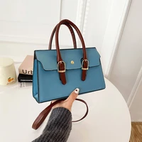 vintage style women shoulder bag solid pu leather handbags designer crossbody bags trendy small top handle bag