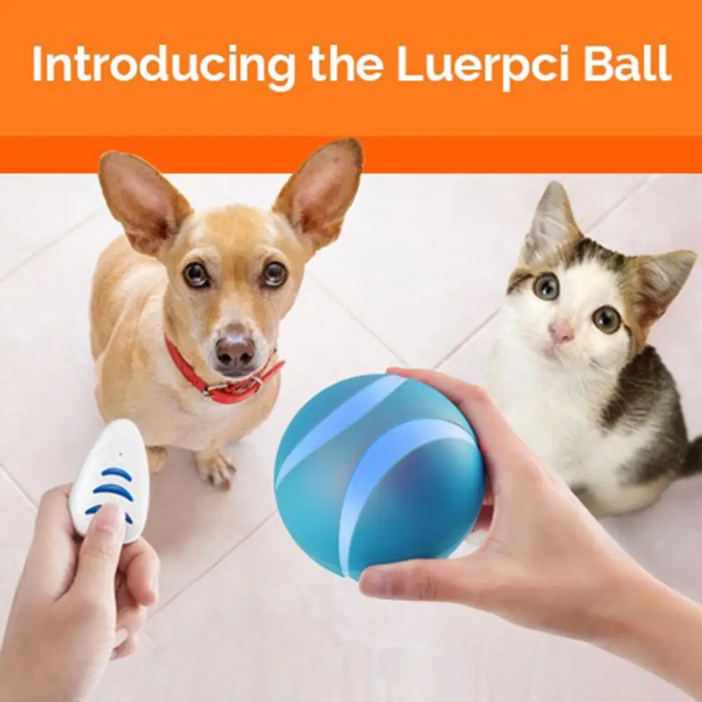 

Durable Pet Interactive Ball Mini Pet Teaser Ball LED Glowing Dog Puppy Cat Teaser Ball Toy Boredom Relief