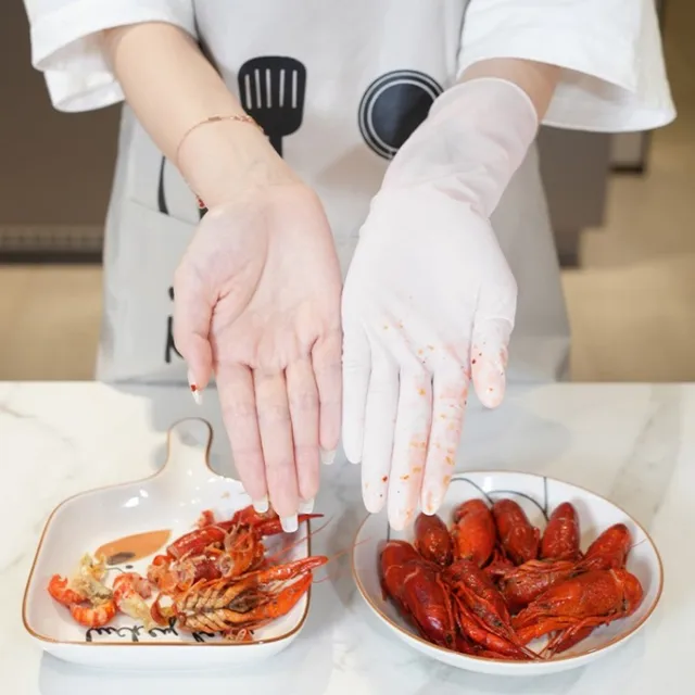 Food Grade Long Gloves Disposable Nitrile Gloves Kitchen Disposible Latex Salon Kitchenware Dining Bar Home Garden 1