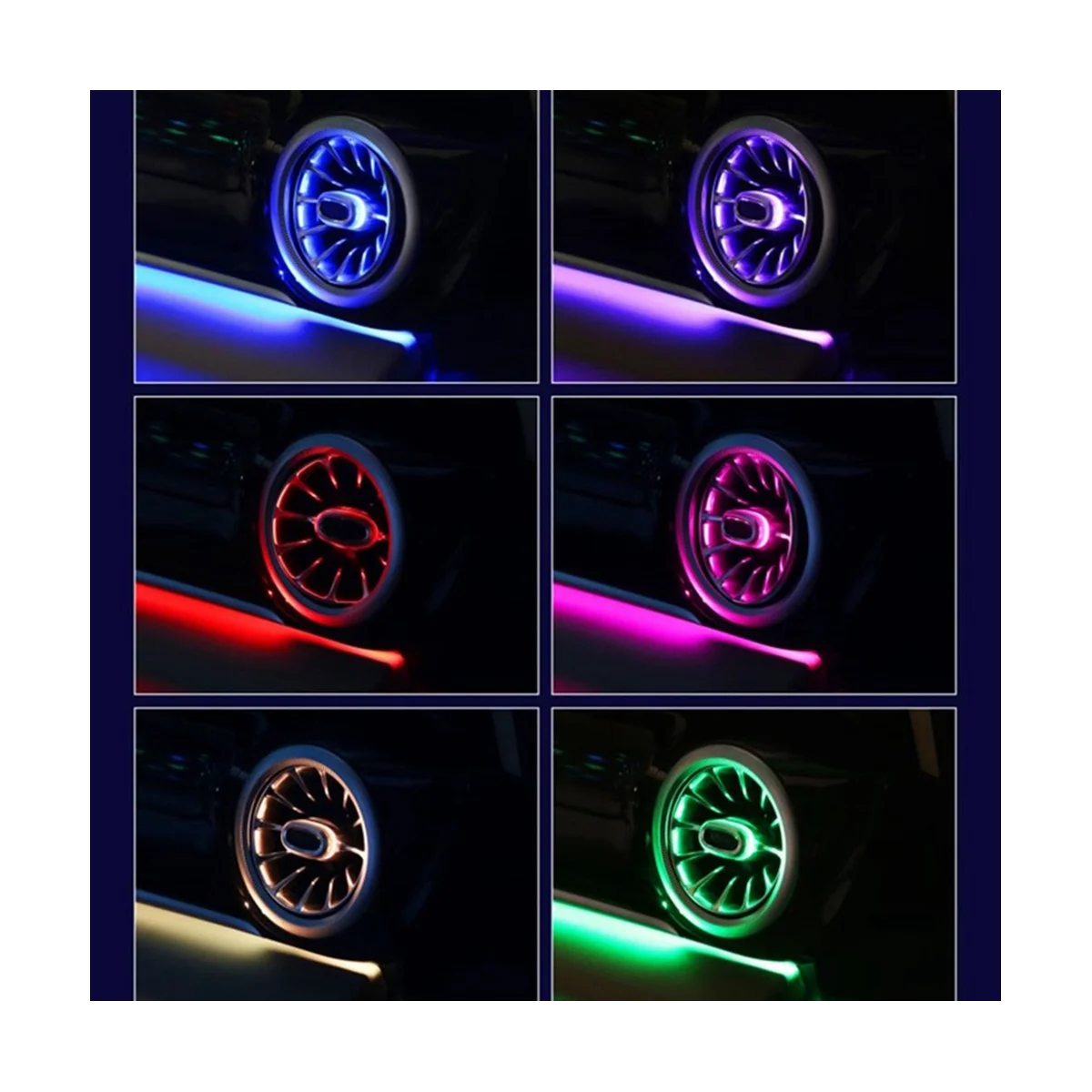 1 комплект вентиляционных отверстий для приборной панели с 64 цветами Женская