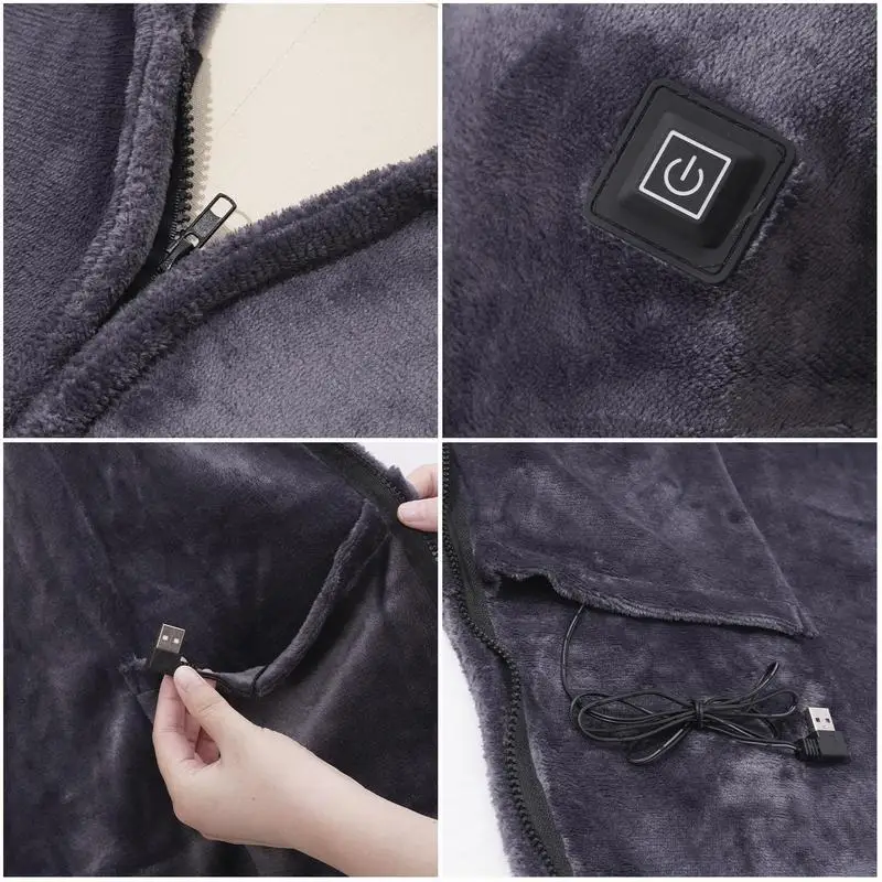 Переносное одеяло с подогревом электрическое переносное USB-подогревом