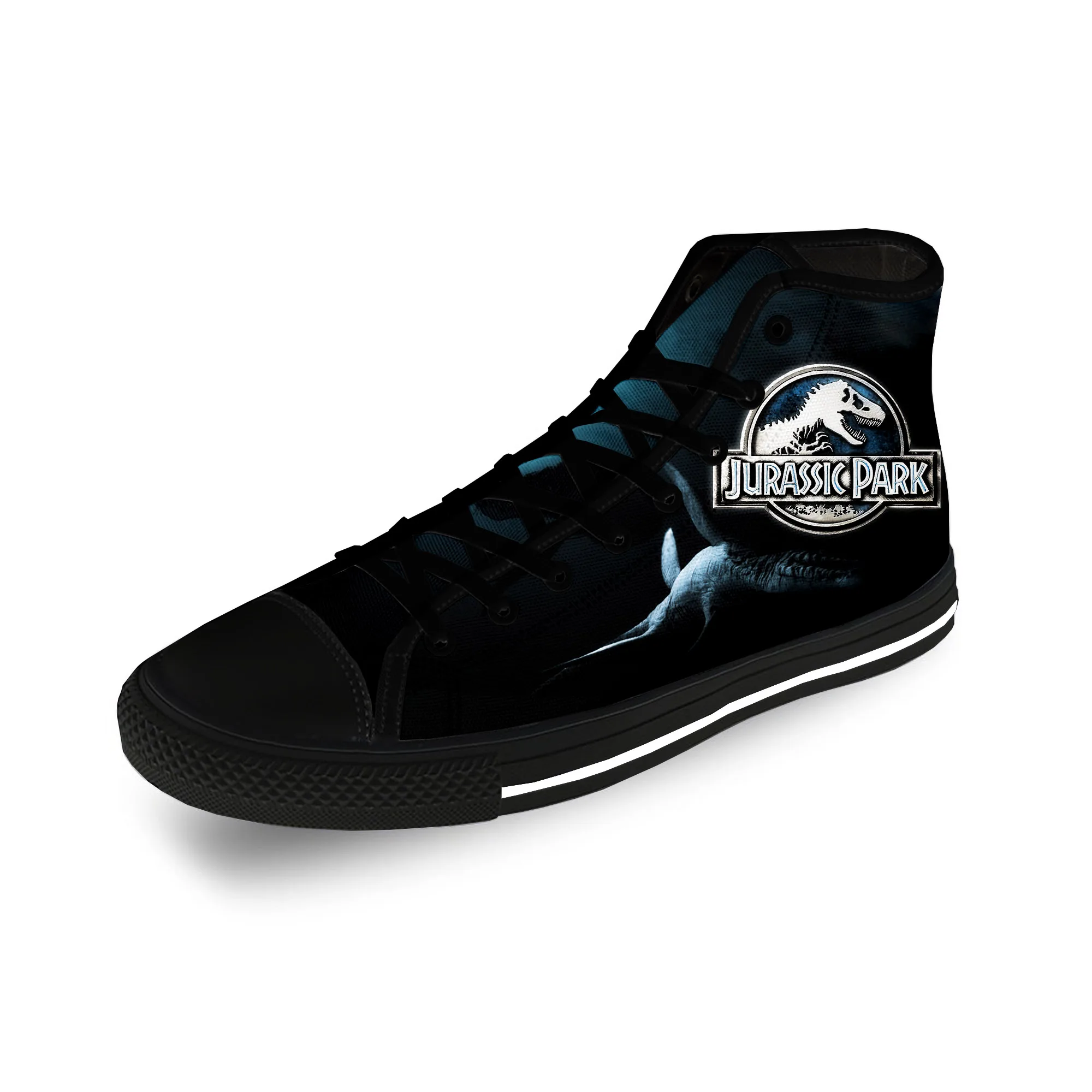 

Jurassic Park Movie Dinosaur Anime Cartoon Casual Cloth 3D Print High Top Canvas Fashion Shoes Men Women Breathable Sneakers