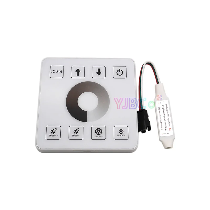 Single Color WS2811 2048 pixels Panel Remote 12V 24V White / Warm White Running Water Flowing Horse Race LED Strip Dimmer switch