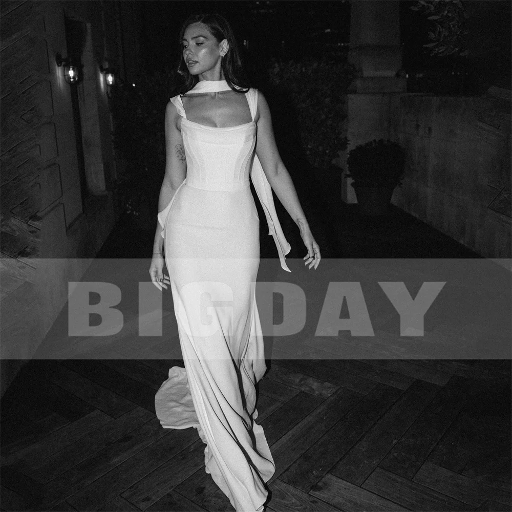 Элегантное свадебное платье русалки для женщин 2025 с вырезом лодочкой на тонких