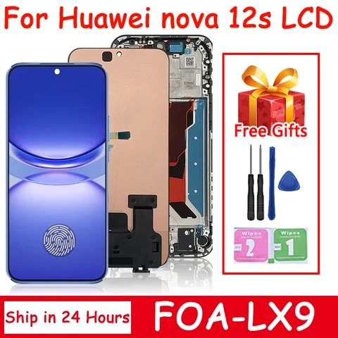 6, 7 AMOLED для Huawei nova 12s ЖК-дисплей FOA-LX9, сенсорный экран, дигитайзер в сборе для Huawei Nova 12S, рамка дисплея