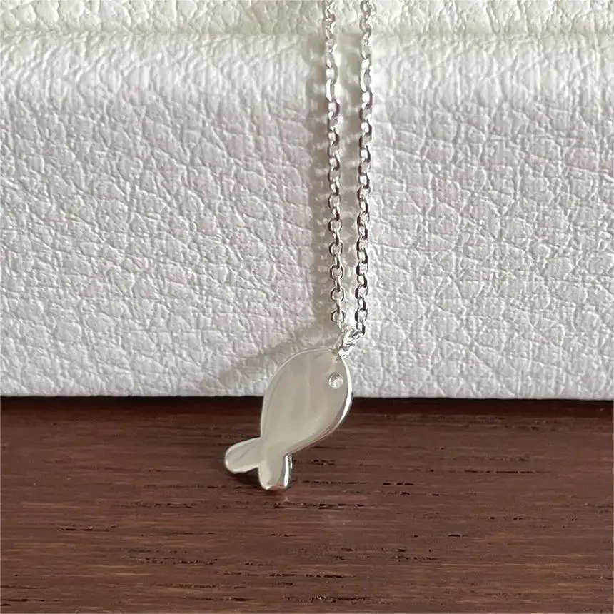 PANJBJ ожерелье из стерлингового серебра 925 пробы с изображением кита для женщин
