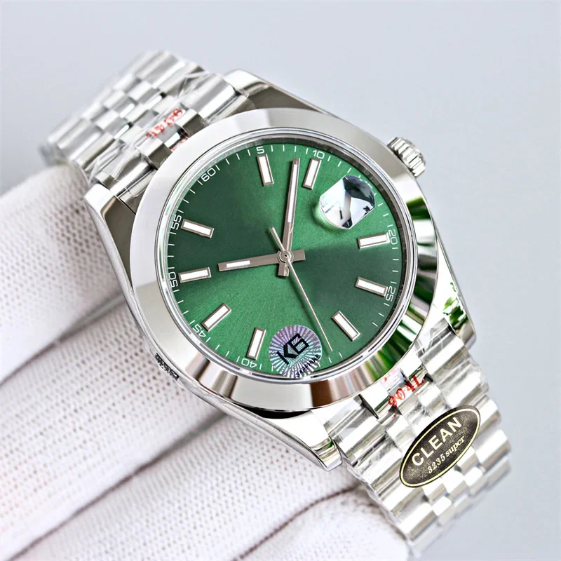 

Business Mens Watch Luxury 41MM Datejust Green Dial Stainless Steel AAA 3235 Movement Watches Fashion Designer Wristwatch