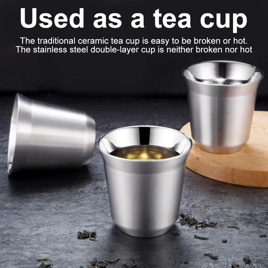 

1pc 80ml 160ml Metal Beer/coffee/tea Cups/wine Cups Whiskey Mugs Tumbler Outdoor Travel Stainless Steel Shot Glasses Cup Tazas