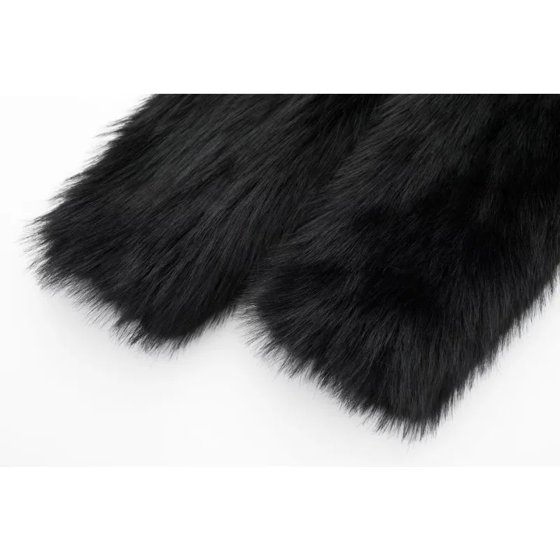 TRAF ZR стеганое пальто из искусственного меха черные укороченные зимние