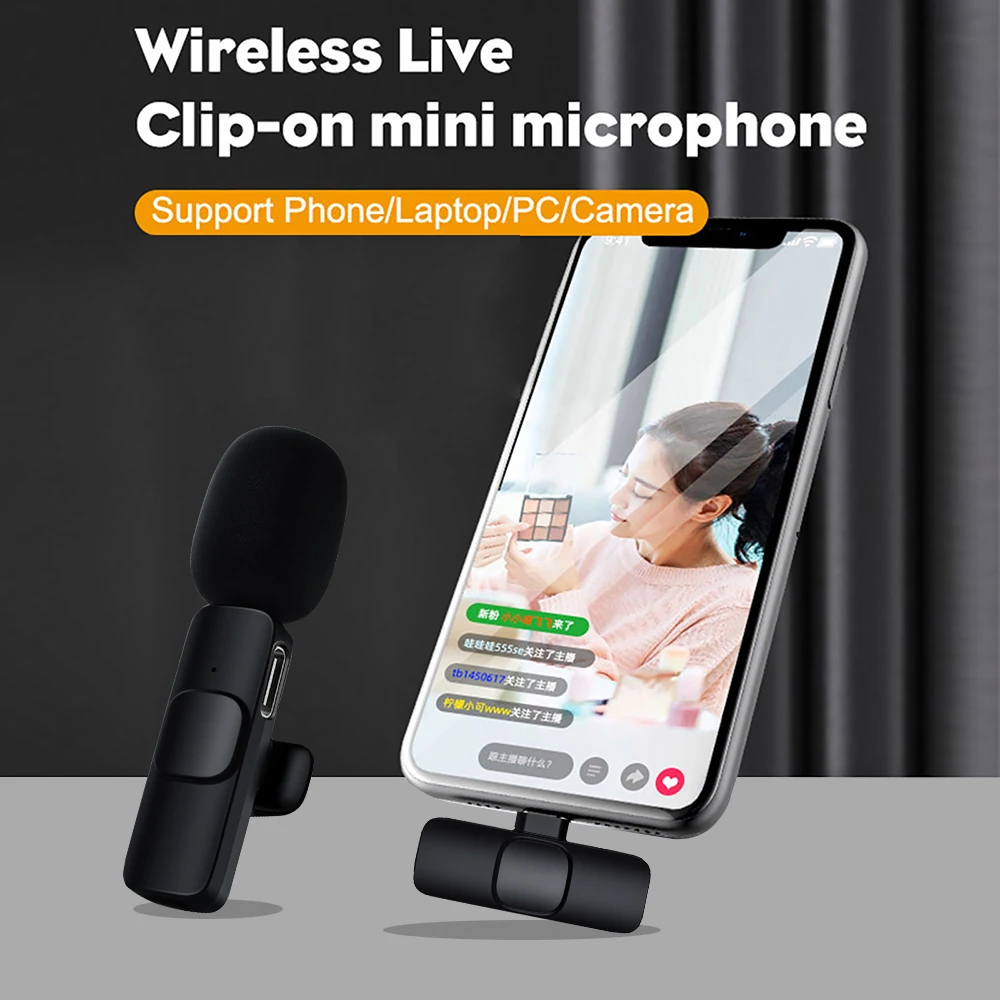 Беспроводной микрофон портативный мини-микрофон для записи аудио и видео iPhone 13