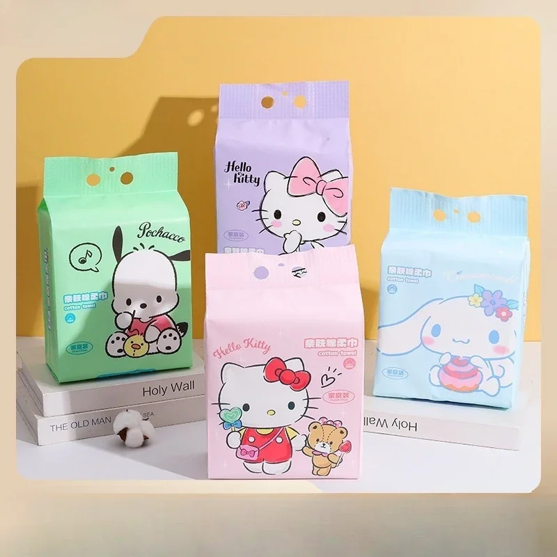 

Kawaii Sanrio Anime Cinnamoroll Pearl Pattern Hello Kitty Pochacco Cute Cartoon Facial Cleansing Tissue Disposable Domestic