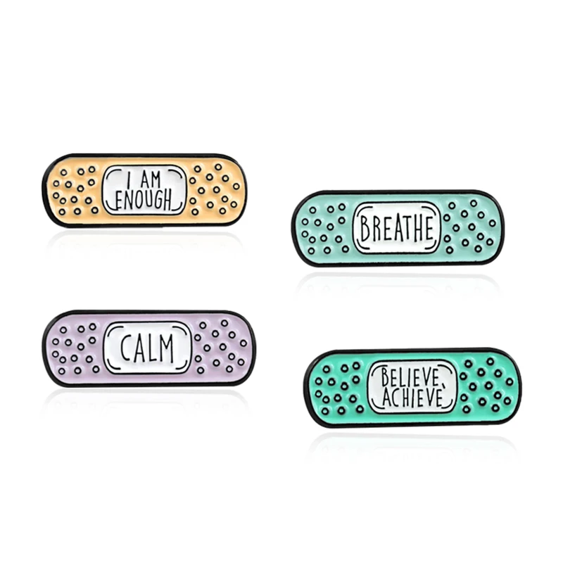 Эмалированные булавки CALM BELIEVE BREATHE I AM ENOUGH модные броши со значком для женщин Orecchini